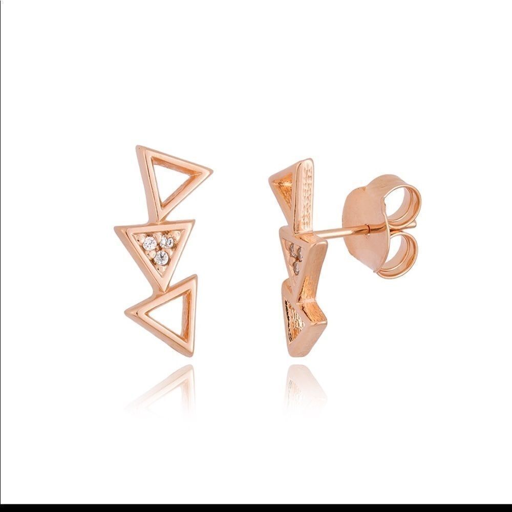 EAR CUFF SIGNS ZIRCONIA + ROSE GOLD PLATED EARRING